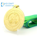 Fabricante de medallas en línea medallones de metal personalizados logotipo chapado en cobre dorado medalla deportiva de carrera de maratón 3d para el ganador